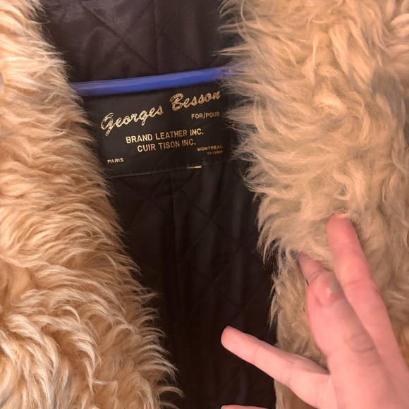 vintage 70s suede and shearling trimmed belted coat - Picture 3 of 6